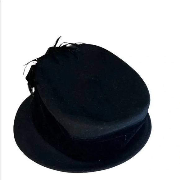 BLACK Statement Piece 100% Wool Hat - Picture 4 of 4